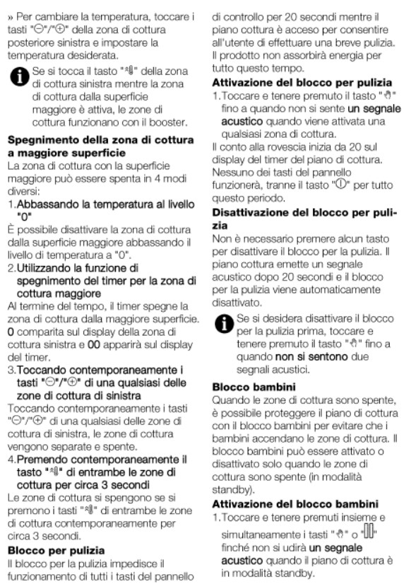 Pannello controllo