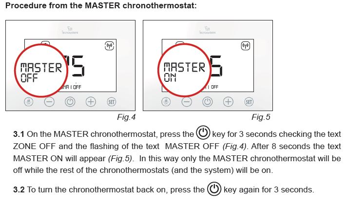 Accensione Termostato Master